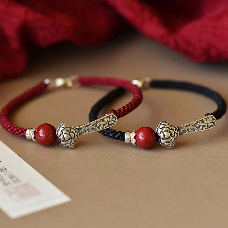 Nimara Ritual 925 Sterling Silver Cinnabar Blessing String Bracelet