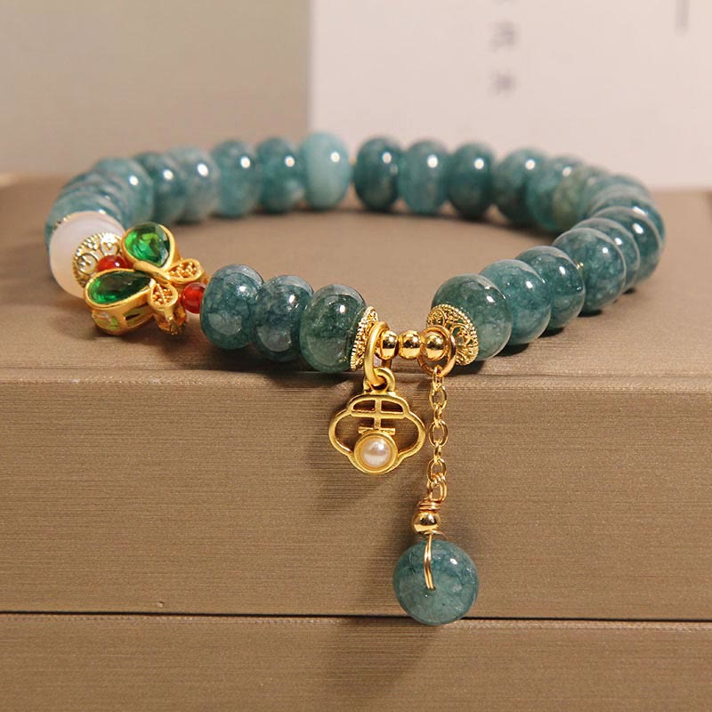 Nimara Ritual Jade White Agate Butterfly Abacus Beads Abundance Bracelet