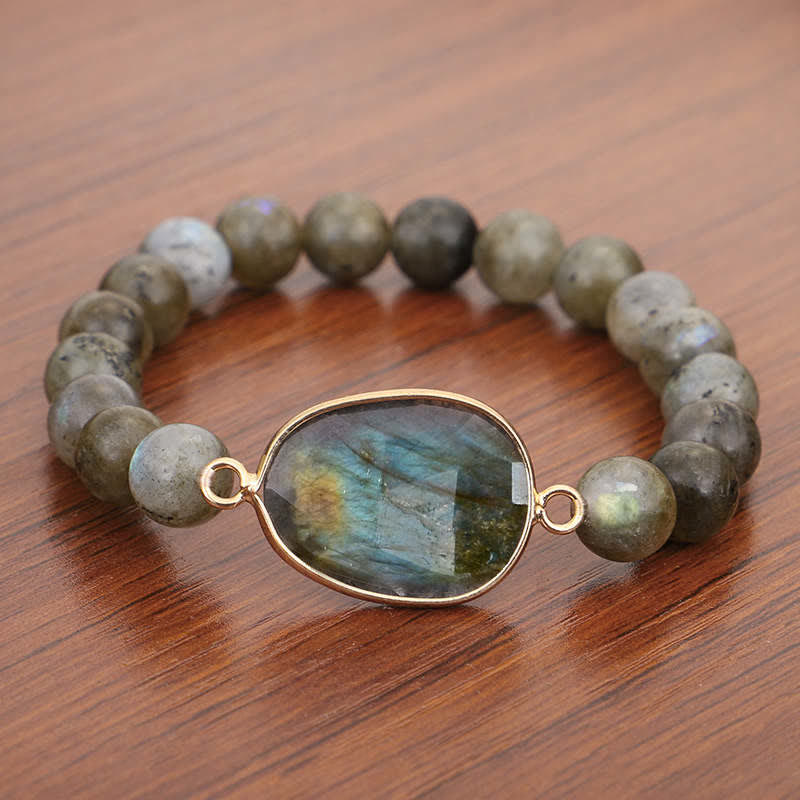 Nimara Ritual Natural Labradorite Moonstone Support Healing Beaded Bracelet
