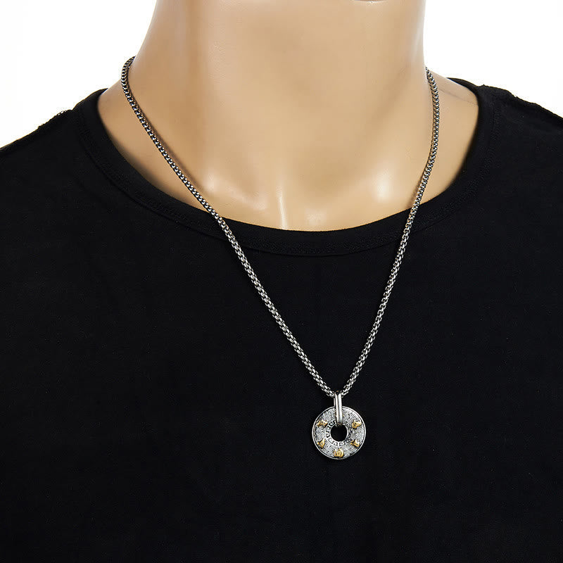 Nimara Ritual Tibetan Om Mani Padme Hum Peace Buckle Creativity Necklace Pendant
