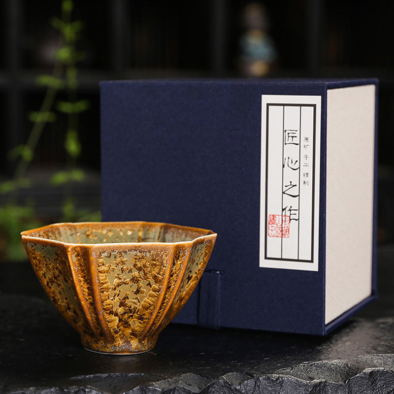 Nimara Ritual Colorful Brown Ceramic Teacup Kung Fu Tea Cup Bowl
