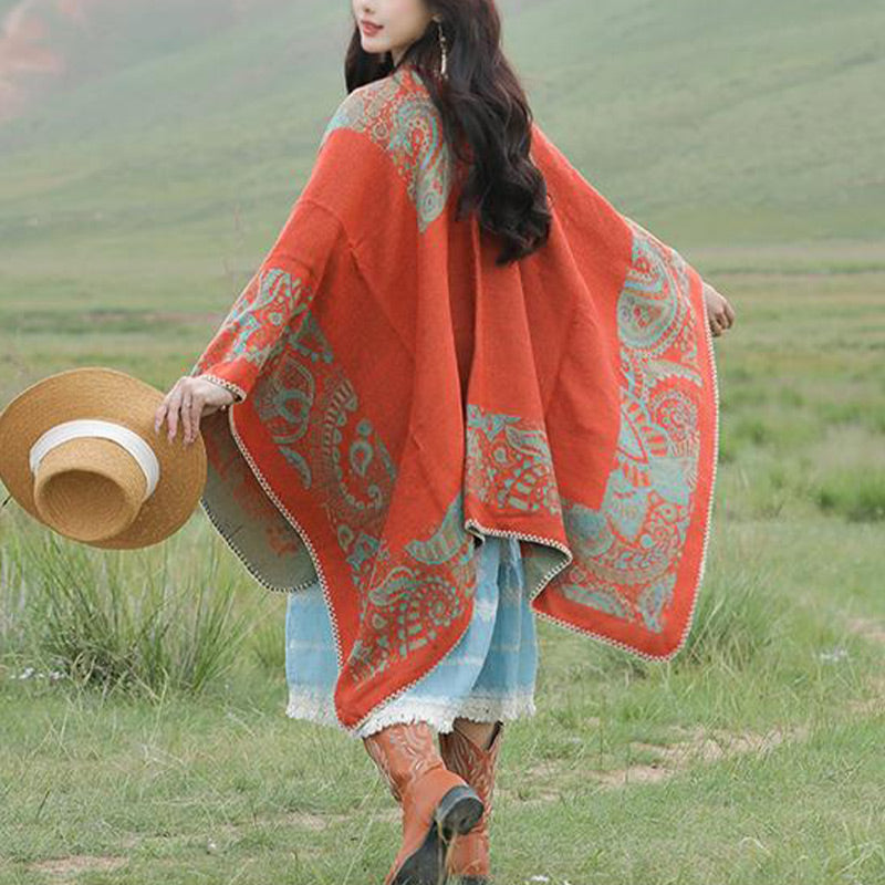 Nimara Ritual Tibetan Shawl Simple Pattern Winter Cozy Travel Scarf Wrap