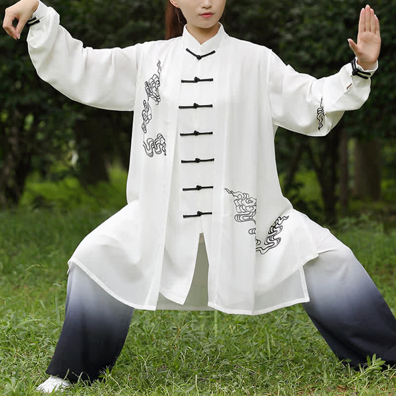 Nimara Ritual Auspicious Clouds Gradient Meditation Prayer Spiritual Zen Tai Chi Qigong Practice Women's Clothing Set