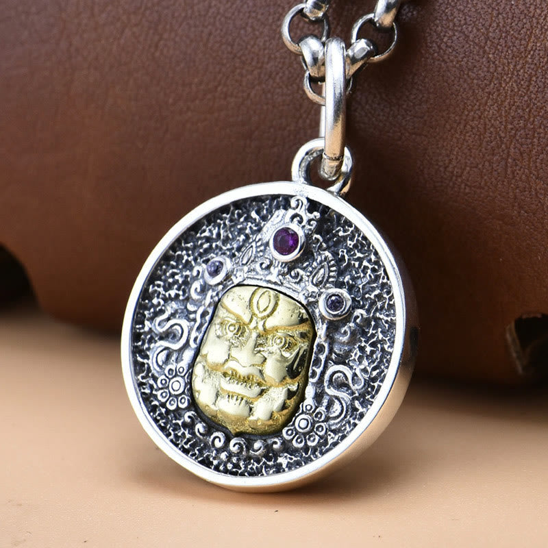 Nimara Ritual 925 Sterling Silver Zakiram Goddess of Wealth Dorje Vajra Spiritual Necklace Pendant