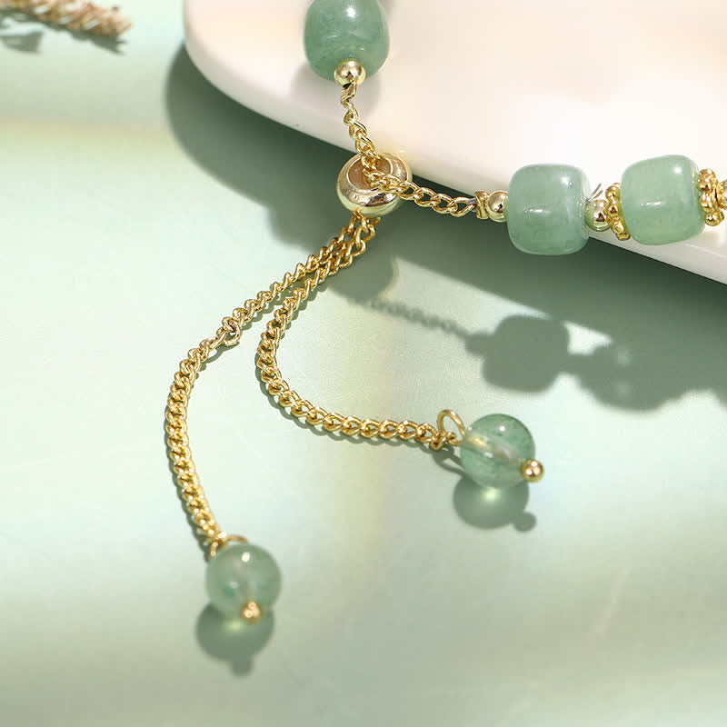 Nimara Ritual Year of the Rabbit Natural Green Aventurine Luck Bead Bracelet