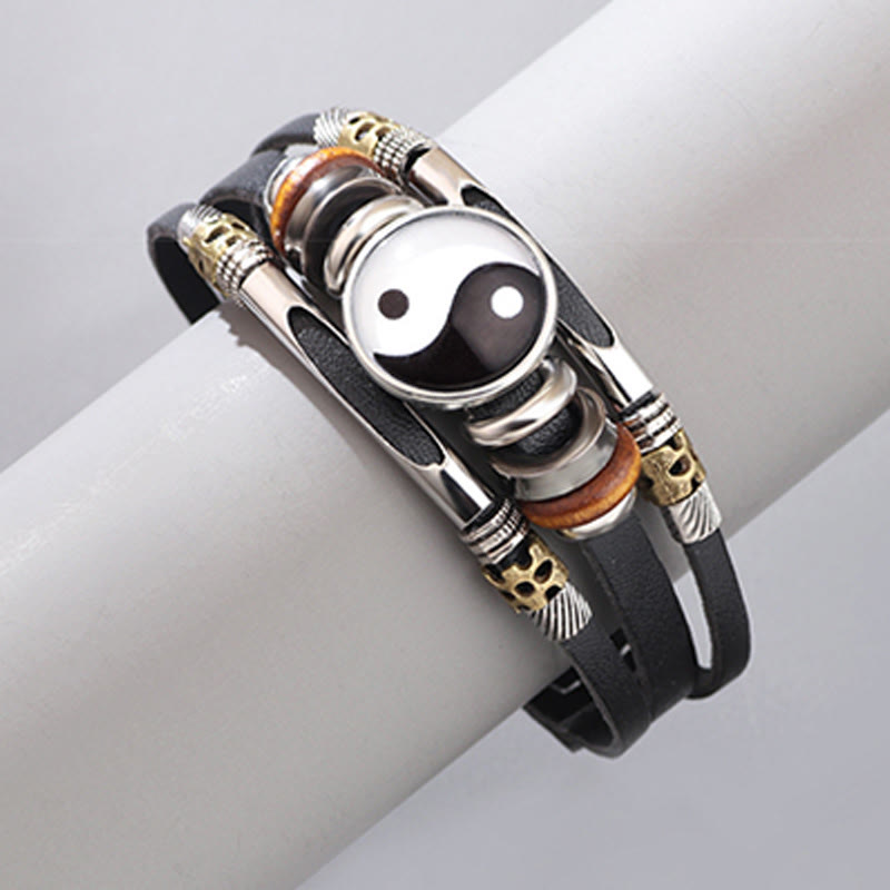 Nimara Ritual Yin Yang Leather Balance Bracelet
