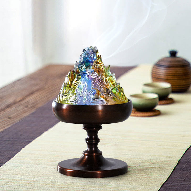 Nimara Ritual Liuli Crystal Mountain Healing Meditation Incense Burner