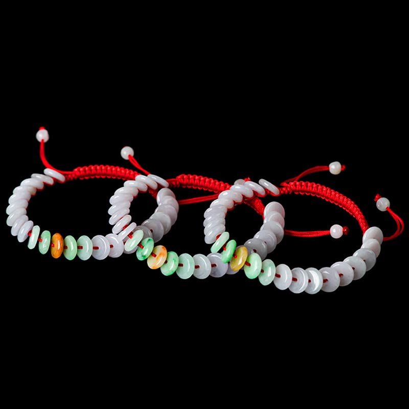 Nimara Ritual Round Jade Lucky Red String Weave Bracelet