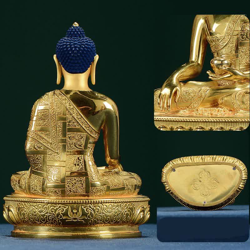 Nimara Ritual Buddha Shakyamuni Figurine Enlightenment Copper Statue Home Offering Decoration