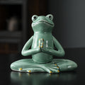Nimara Ritual Meditating Ceramic Zen Frog Statue Decoration