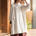 Nimara Ritual Vintage Cotton Linen Blouse Women Long Sleeve Shirt Chinese Hanfu Top