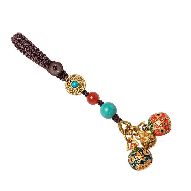 Nimara Ritual Gold Swallowing Beast Family Luck Car Key Chain Phone Hanging Decoration