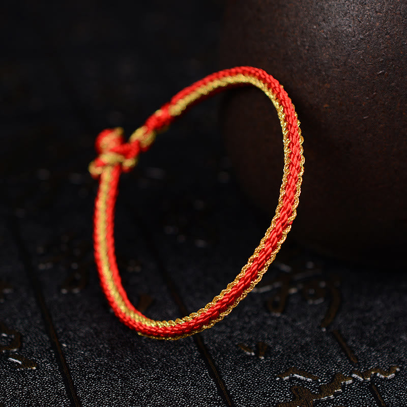 Nimara Ritual Two-Color Rope Handcrafted Eight Thread Peace Knot Bracelet