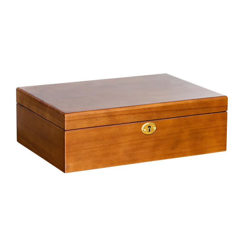 Nimara Ritual Vintage Wooden Jewelry Box Two-Layer Solid Wood Jewelry Storage Box