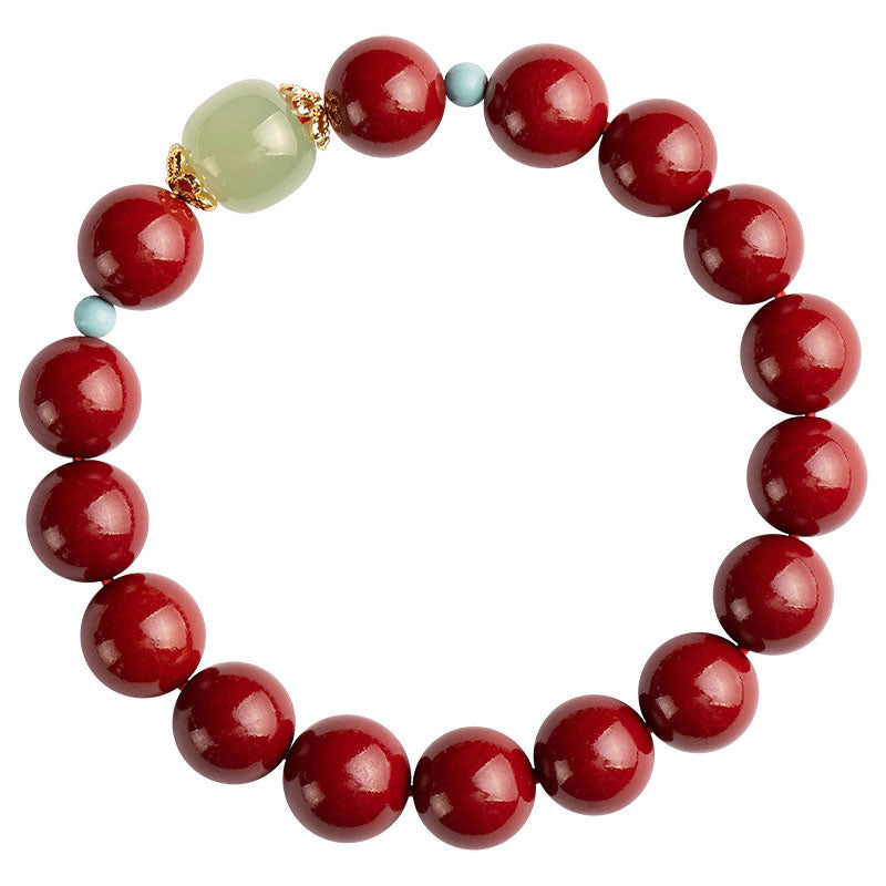 Nimara Ritual Cinnabar Green Aventurine Fortune Luck Bracelet