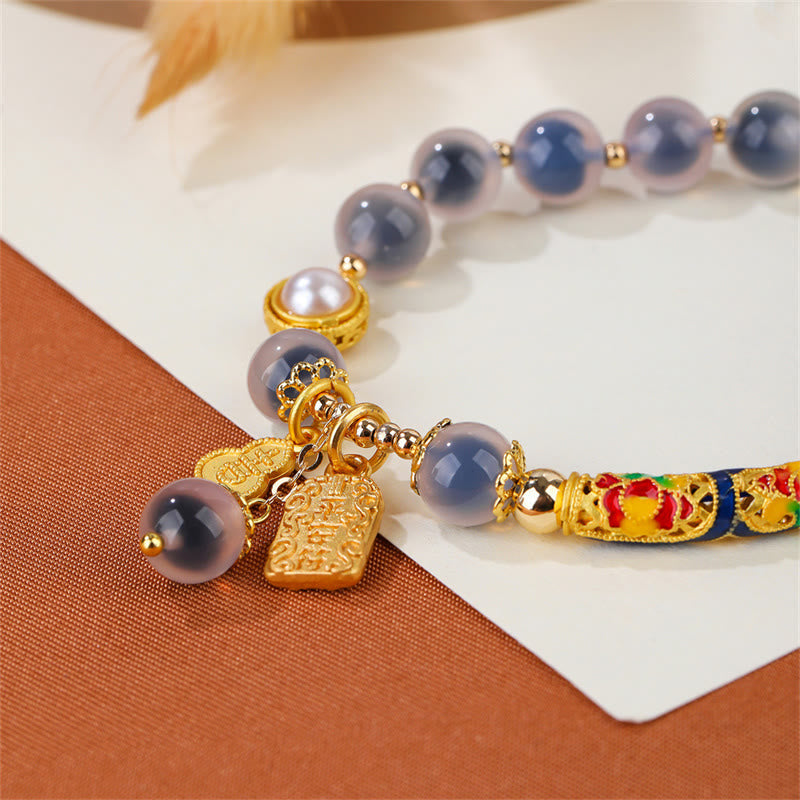 Nimara Ritual Natural Blue Candy Agate Amulet Strength Bracelet