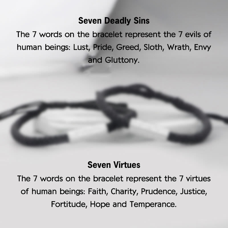 Nimara Ritual Seven Deadly Sins Seven Virtues Braided String Bracelet