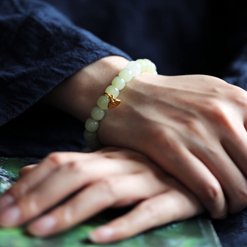 Nimara Ritual Jade Lotus Abundance Adjustable Bracelet