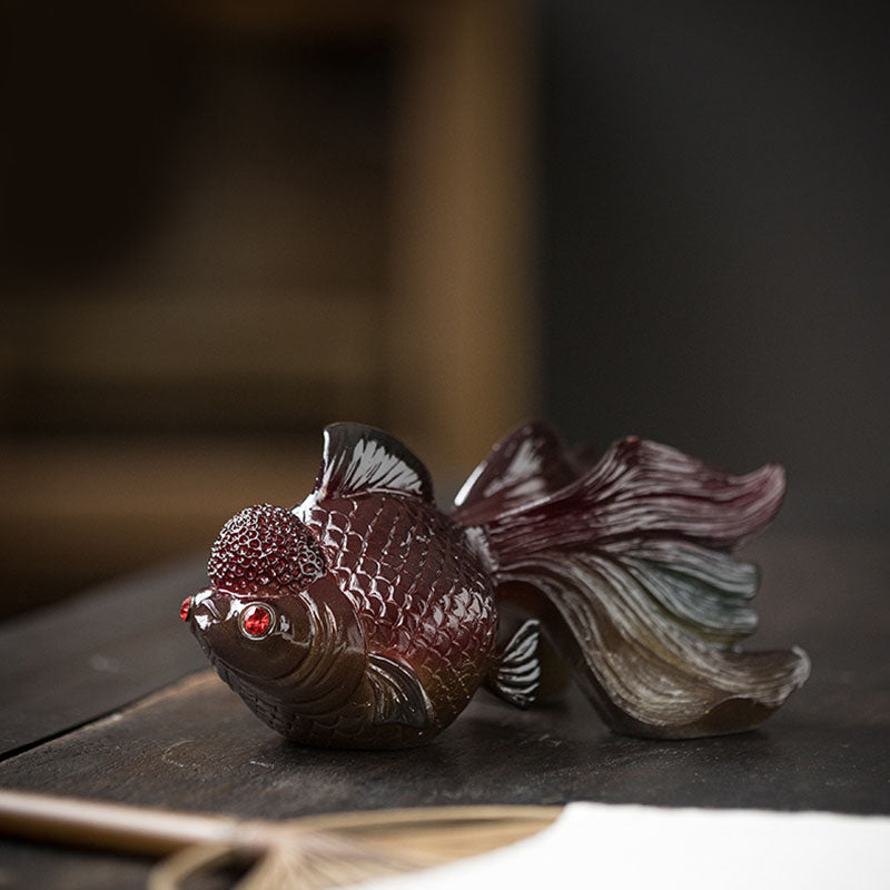 Nimara Ritual Color Changing Koi Fish Resin Tea Pet Wealth Home Figurine Decoration