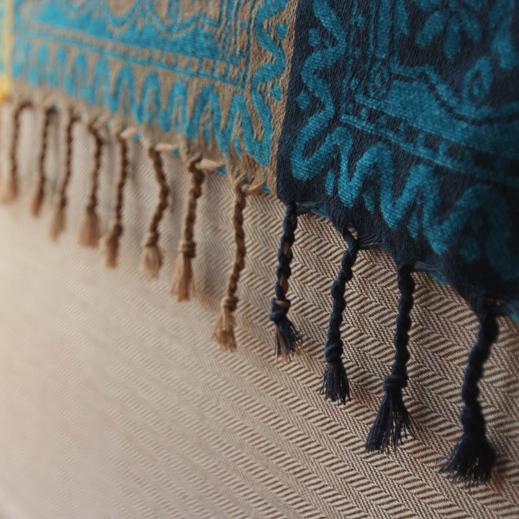 Nimara Ritual Tibetan Colorful Flower Pattern Hand-Dyed Cozy Blanket