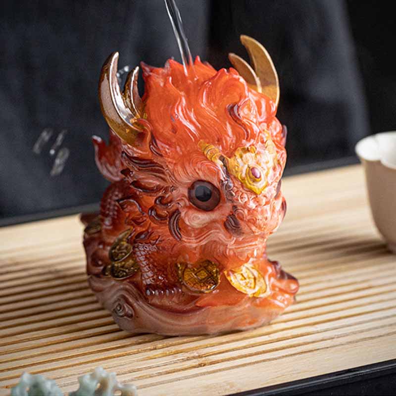 Nimara Ritual Color Changing Small Kirin Resin Tea Pet Home Figurine Decoration