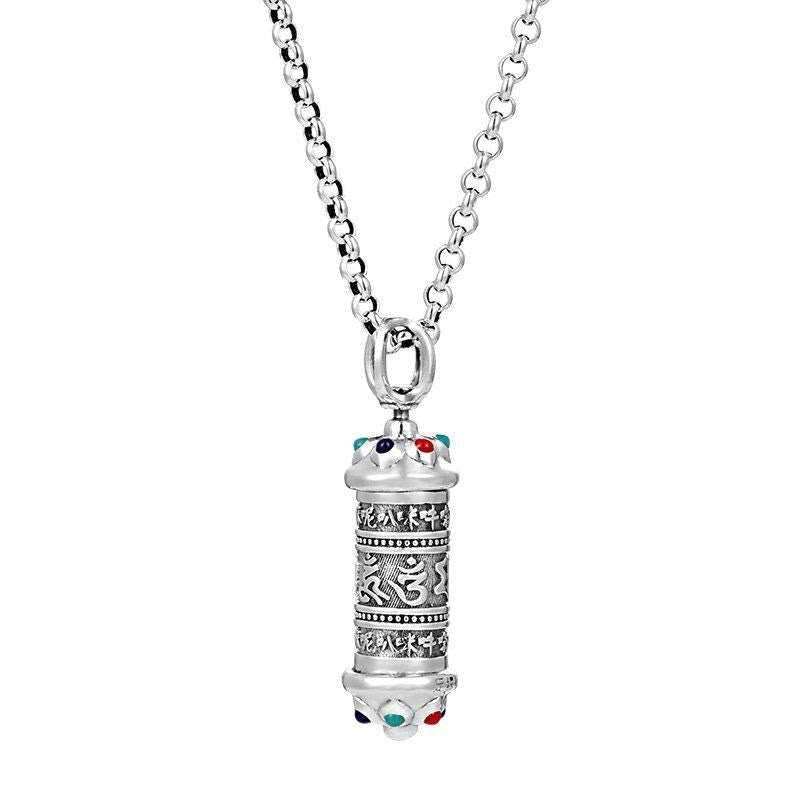 Nimara Ritual Tibetan Om Mani Padme Hum Focus Necklace Pendant