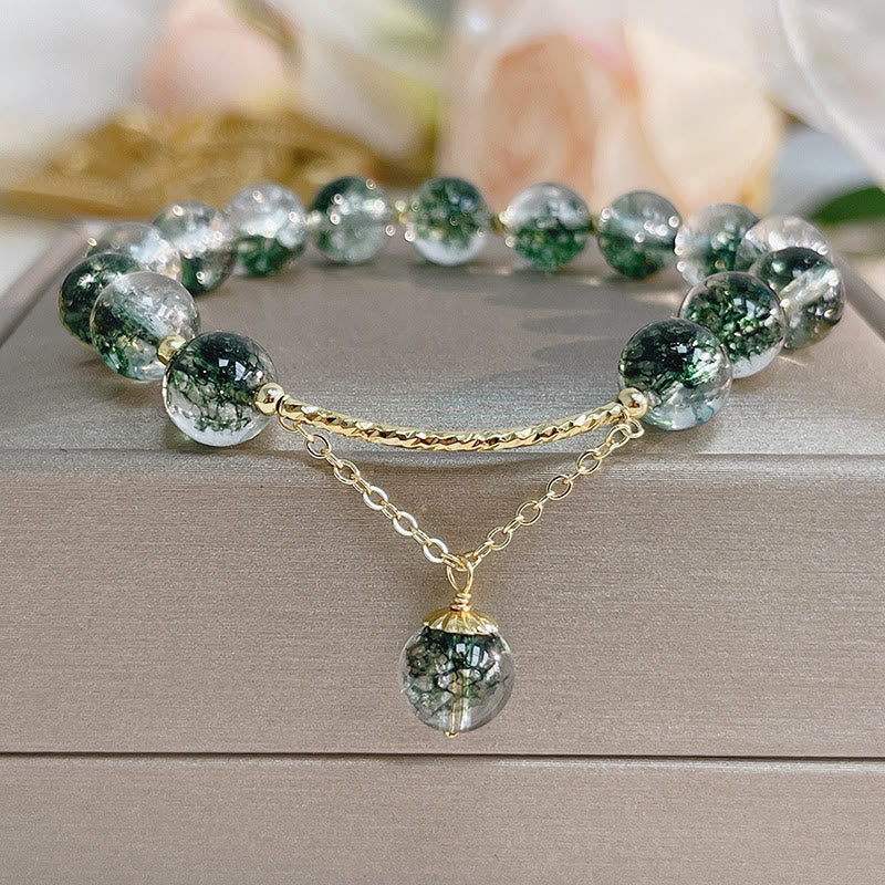 Nimara Ritual Green Phantom Crystal Confidence Charm Bracelet