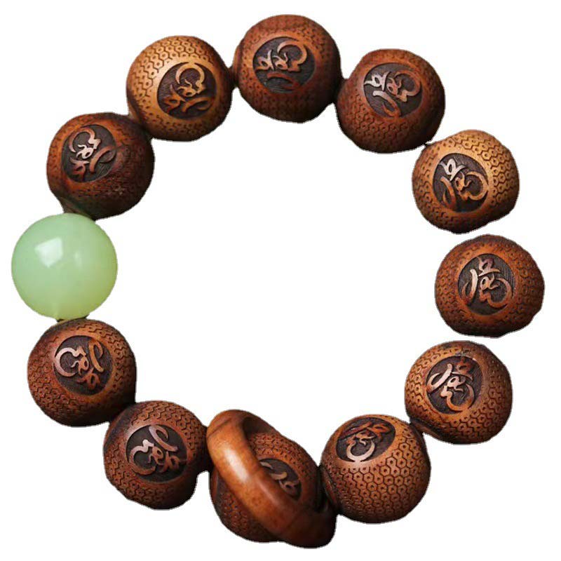 Nimara Ritual Tibetan Rosewood Engraving Tiger Protection Bracelet