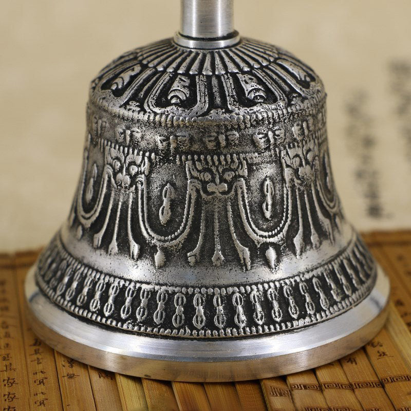 Nimara Ritual Tibetan Meditation Bell and Vajra Dorje Copper Decoration Set