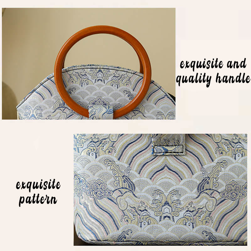 Nimara Ritual Auspicious Clouds Shell Print Handbag