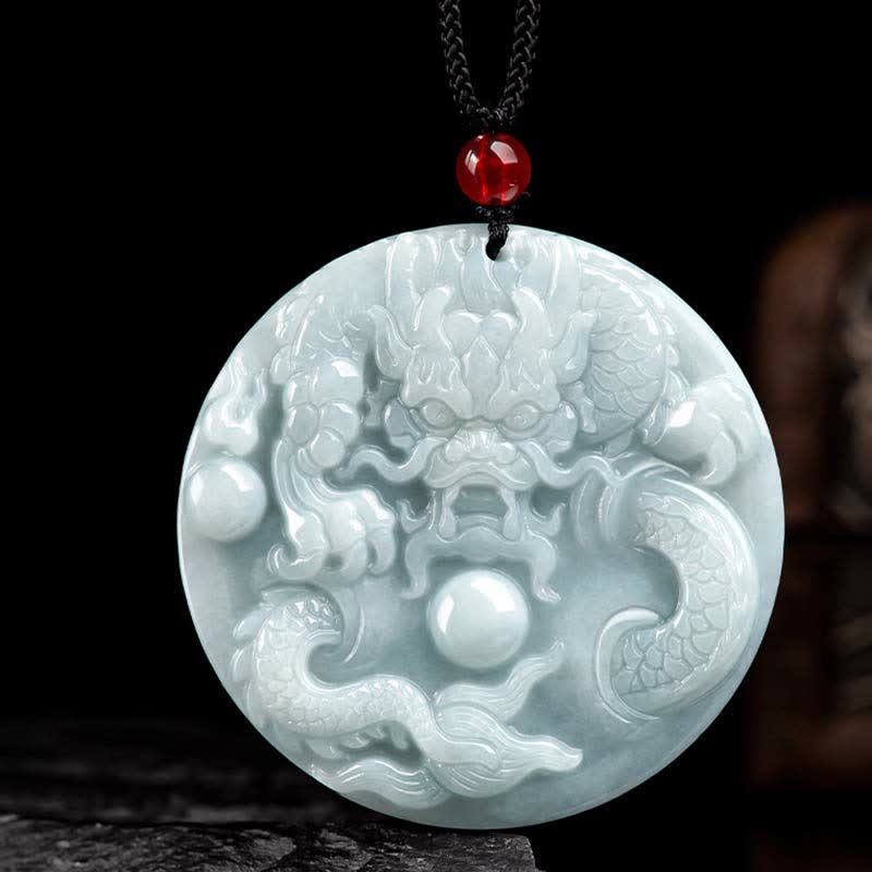 Nimara Ritual Chinese Zodiac Dragon Jade Success Amulet String Necklace