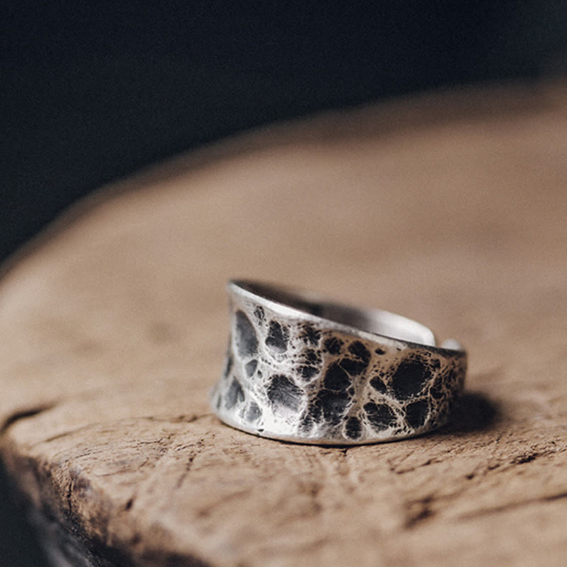 Nimara Ritual 925 Sterling Silver Bump Texture Design Protection Ring