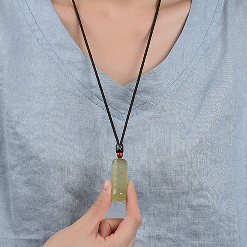 Nimara Ritual Heart Sutra Citrine Happiness Strength Necklace Pendant