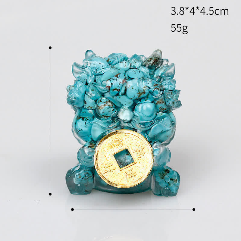 Nimara Ritual Handmade Cute PiXiu Gold Coin Crystal Fengshui Energy Wealth Fortune Home Decoration