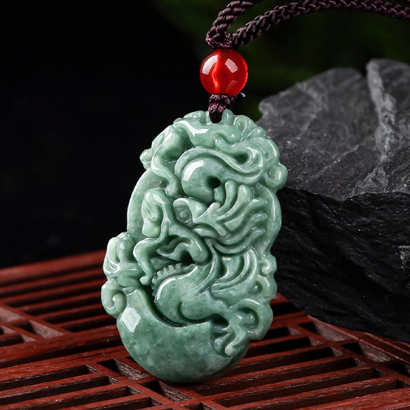 Nimara Ritual Natural Jade 12 Chinese Zodiac Prosperity Necklace Pendant