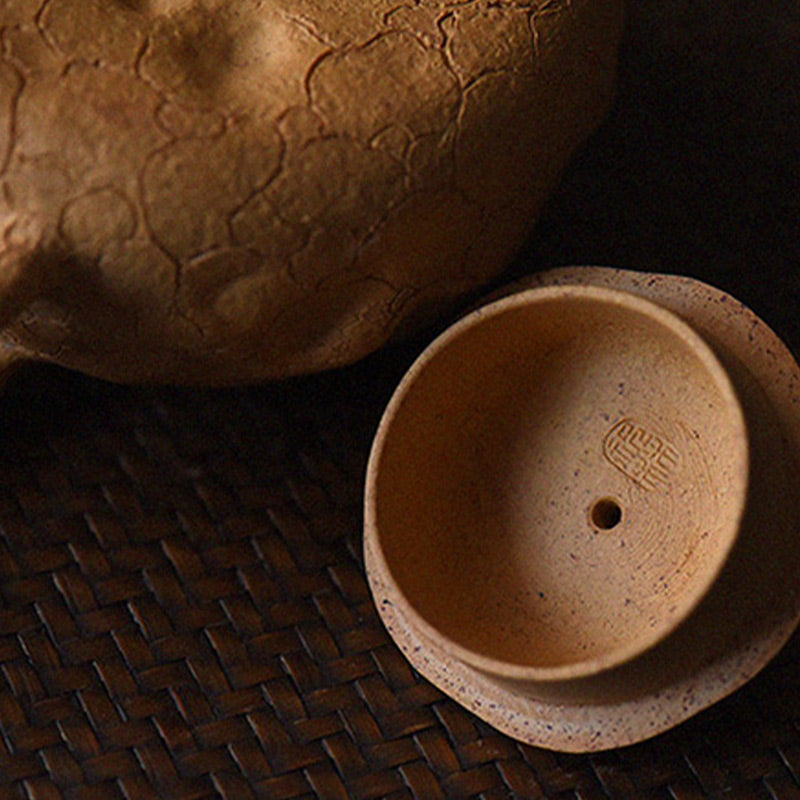 Nimara Ritual Handmade Vintage Tree Texture Purple Clay Kung Fu Teapot 220ml