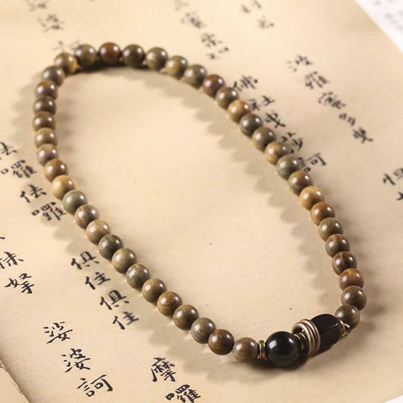 Nimara Ritual Tibetan Green Sandalwood Crystal Soothing Peace Bracelet