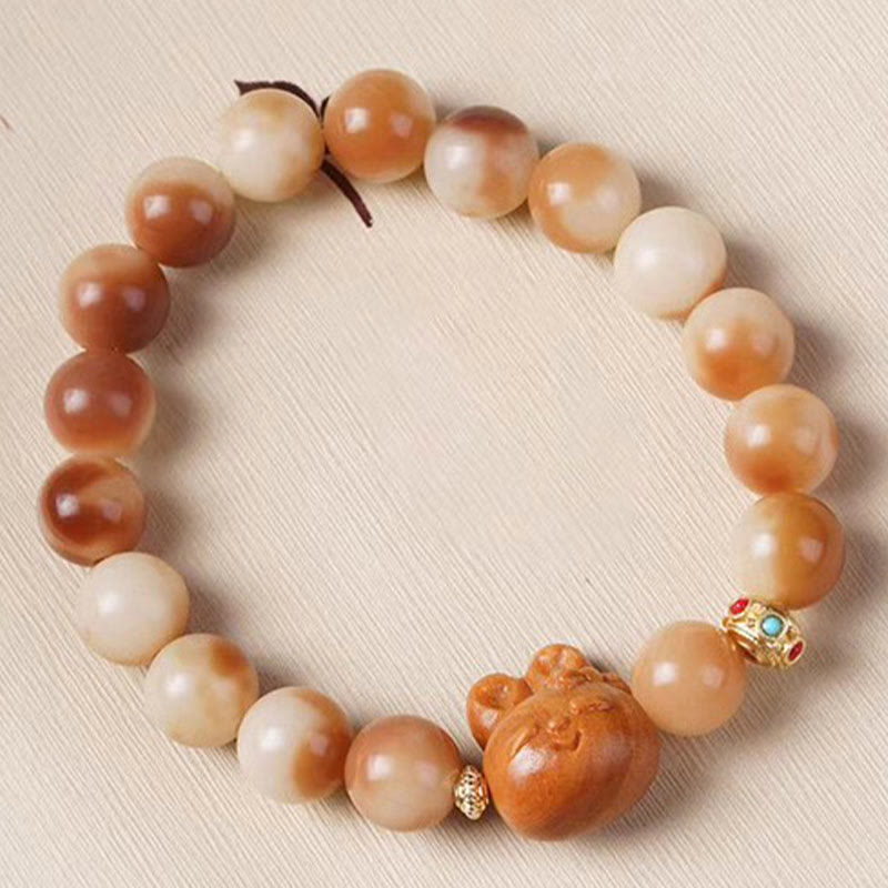 Nimara Ritual Natural Bodhi Seed Lovely Rabbit Peace Bracelet