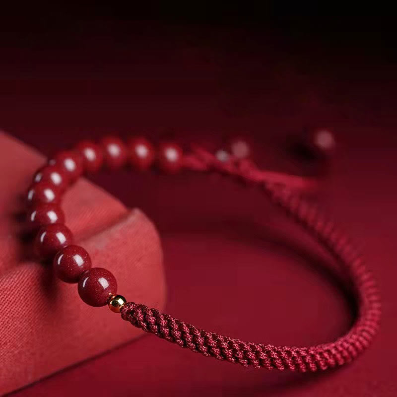 Nimara Ritual Natural Cinnabar King Kong Knot Blessing String Bracelet
