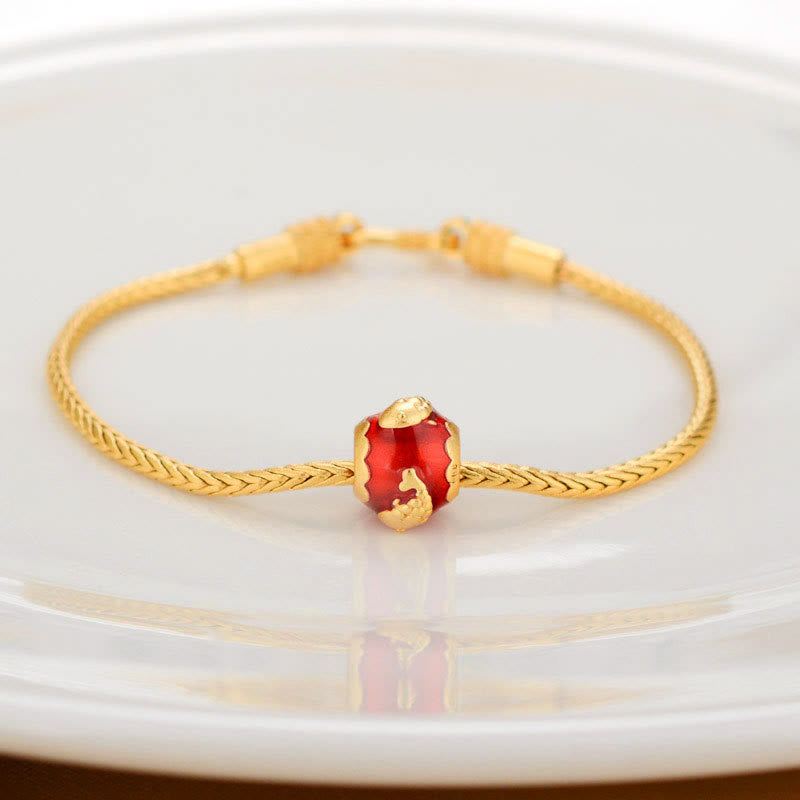 Nimara Ritual Tibetan 18K Gold Om Mani Padme Hum Lucky Koi Fish Fu Character Ingot Copper Coin Peace Bracelet