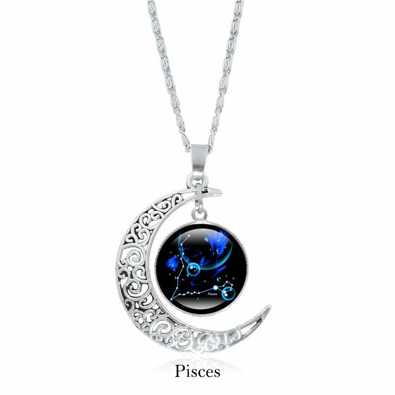 Nimara Ritual 12 Constellations of the Zodiac Moon Protection Necklace Chain Pendant