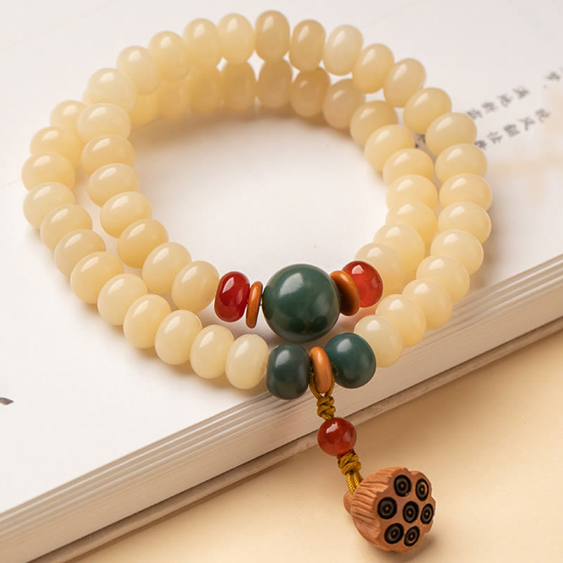Nimara Ritual Bodhi Seed Lotus Pod Charm Peace Double Wrap Bracelet