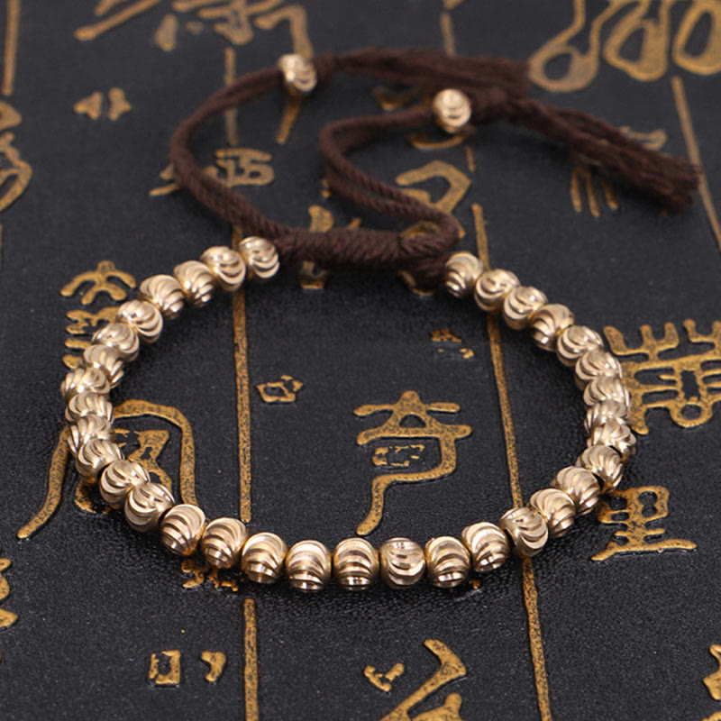 Nimara Ritual Tibetan Handmade Copper Bead Luck String Bracelet