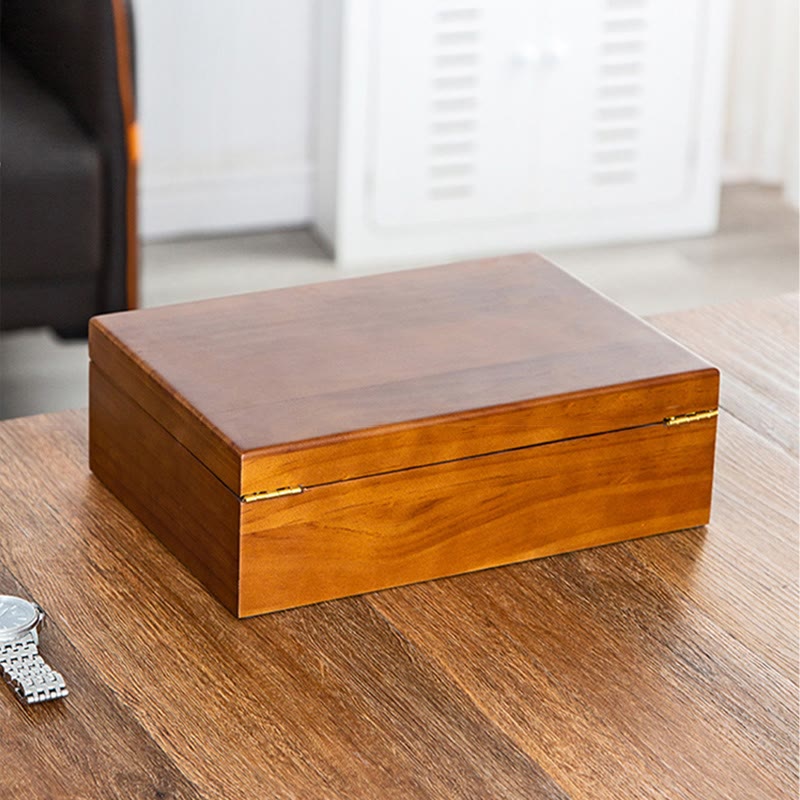 Nimara Ritual Vintage Wooden Jewelry Box Two-Layer Solid Wood Jewelry Storage Box