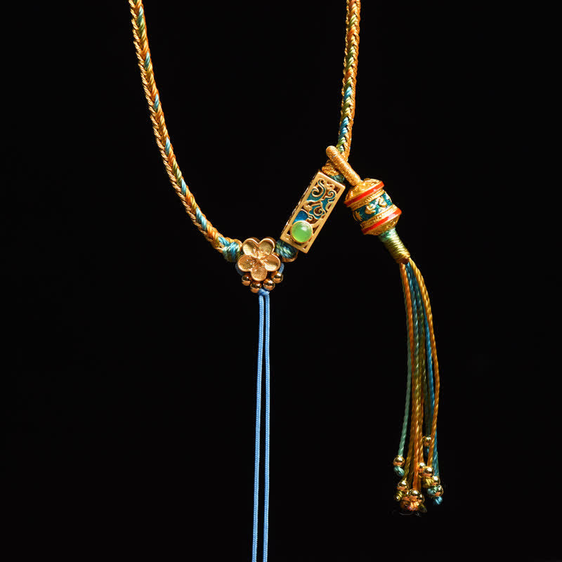 Nimara Ritual Colorful String Copper Wealth Necklace Pendant
