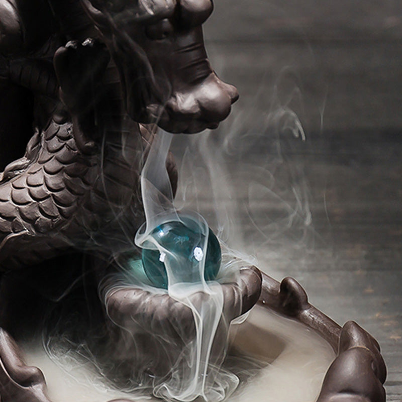 Nimara Ritual Tibetan Dragon Protection Incense Burner Decoration