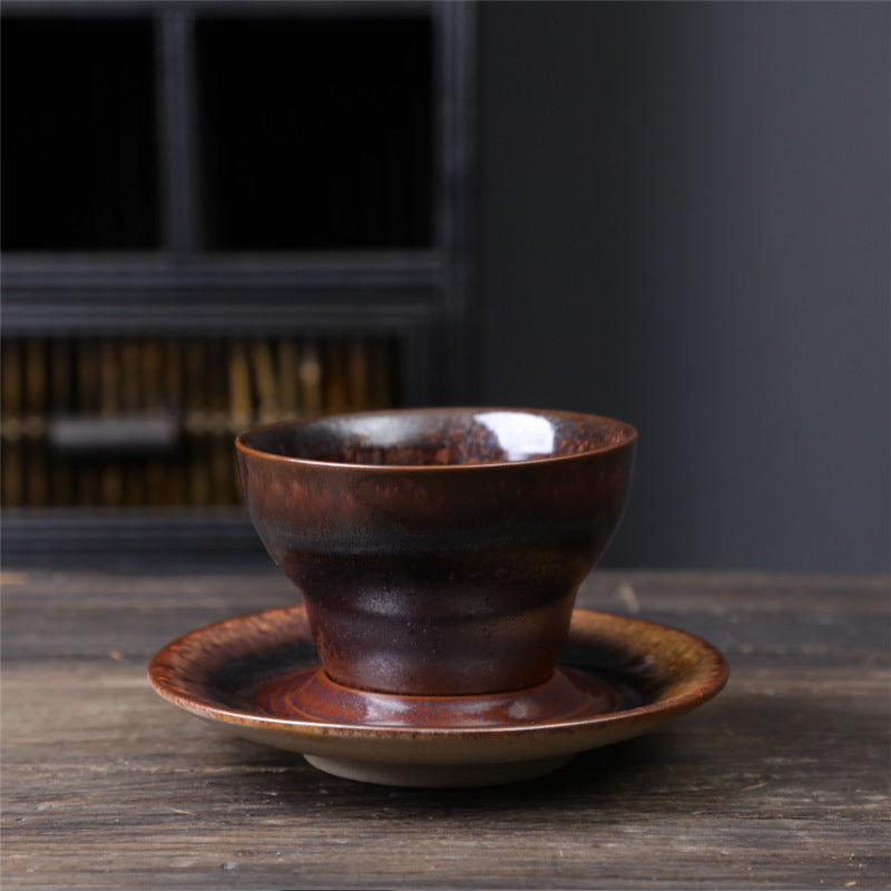 Nimara Ritual Planet Design Ceramic Coffee Mug Rough Pottery Tea Coffee Cup With Saucer