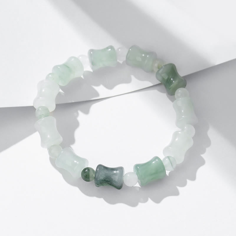 Nimara Ritual Jade Coconut Shell Bamboo Pattern Abundance Luck Bracelet
