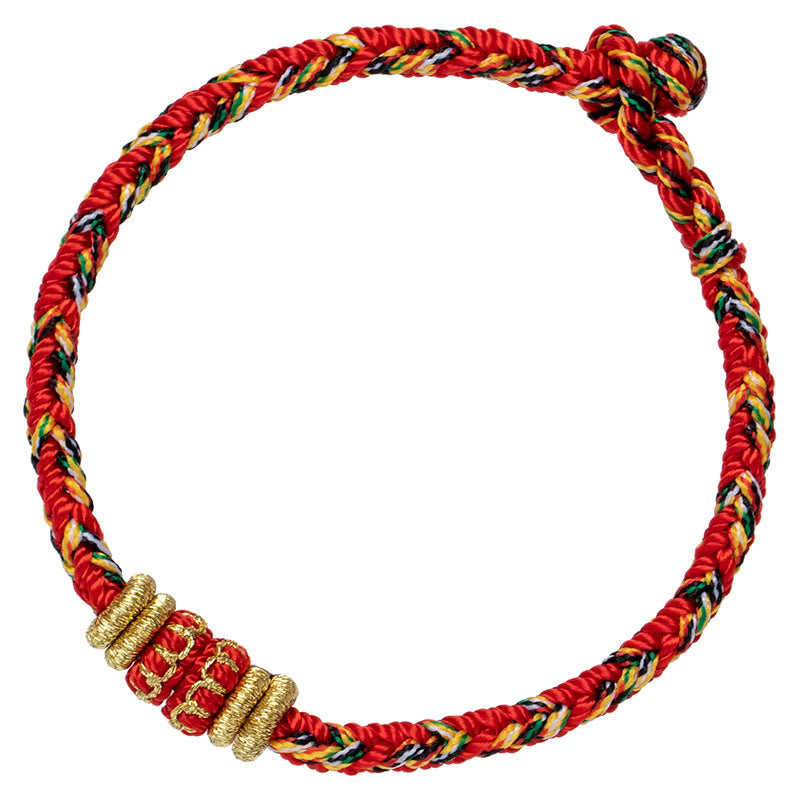 Nimara Ritual Tibet Handmade Chinese Zodiac Natal Buddha Luck Strength Braided String Bracelet