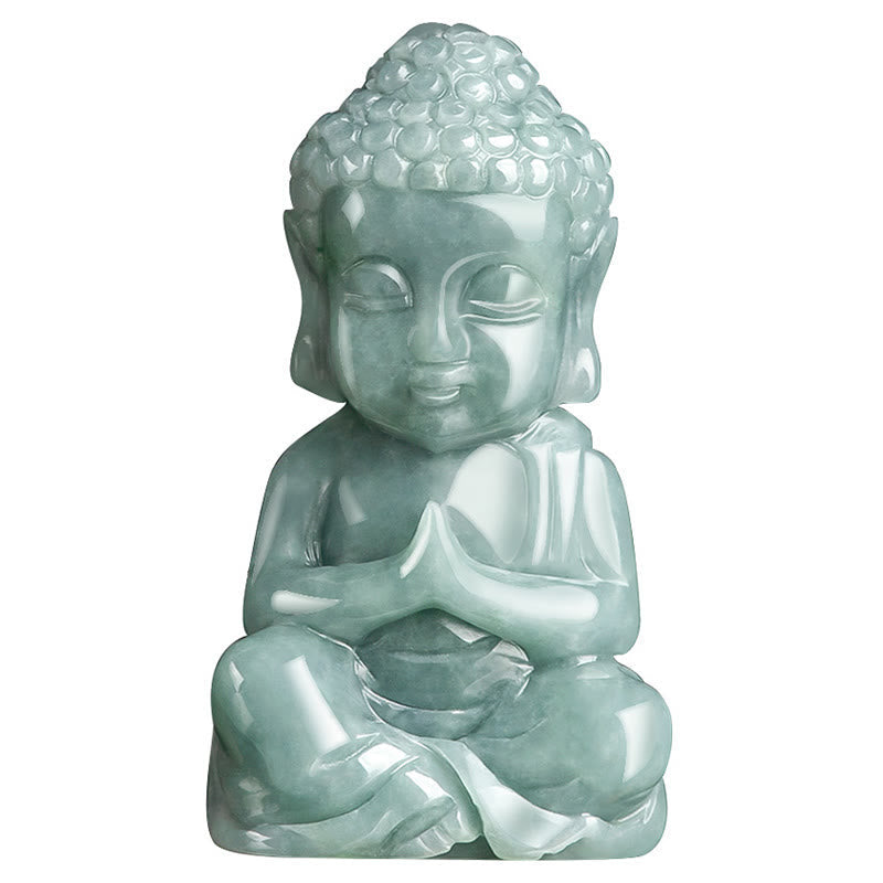 Nimara Ritual Natural Jade Meditation Buddha Amulet Serenity Necklace Pendant
